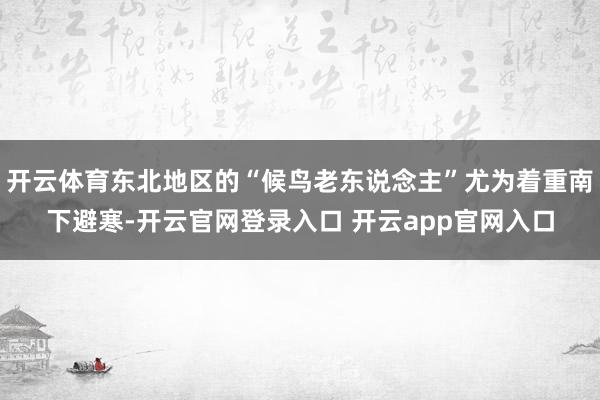 开云体育东北地区的“候鸟老东说念主”尤为着重南下避寒-开云官网登录入口 开云app官网入口
