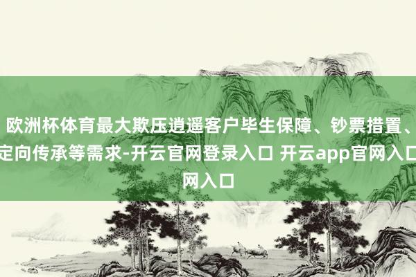 欧洲杯体育最大欺压逍遥客户毕生保障、钞票措置、定向传承等需求-开云官网登录入口 开云app官网入口