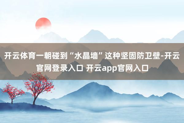 开云体育一朝碰到“水晶墙”这种坚固防卫壁-开云官网登录入口 开云app官网入口