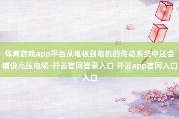 体育游戏app平台从电板到电机的传动系统中还会铺设高压电缆-开云官网登录入口 开云app官网入口